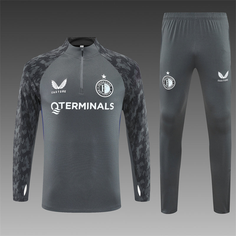 Feyenoord Half-Pull Trainingspak 'Grijs' 25/26 - KINDEREN