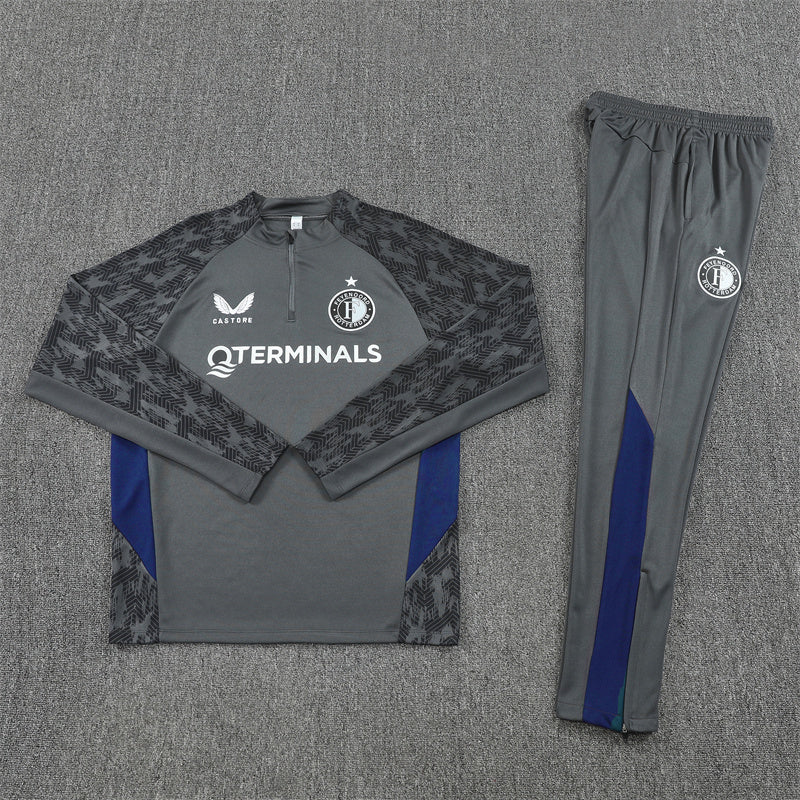 Feyenoord Half-Pull Trainingspak 'Grijs' 25/26 - KINDEREN