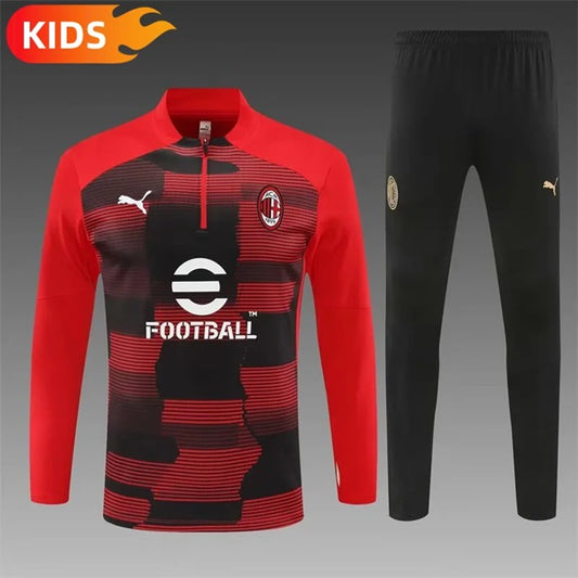 AC Milan Half-Pull Trainingspak 'Rood' - KINDEREN