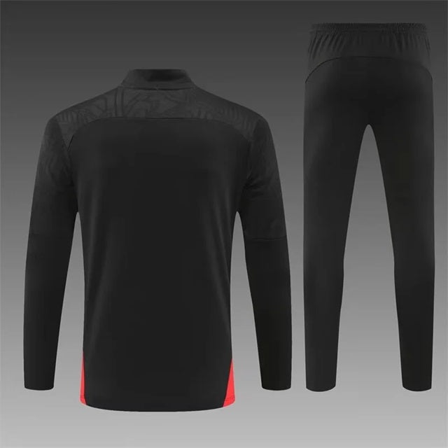 AC Milan Half-Pull Trainingspak 'Zwart' - KINDEREN
