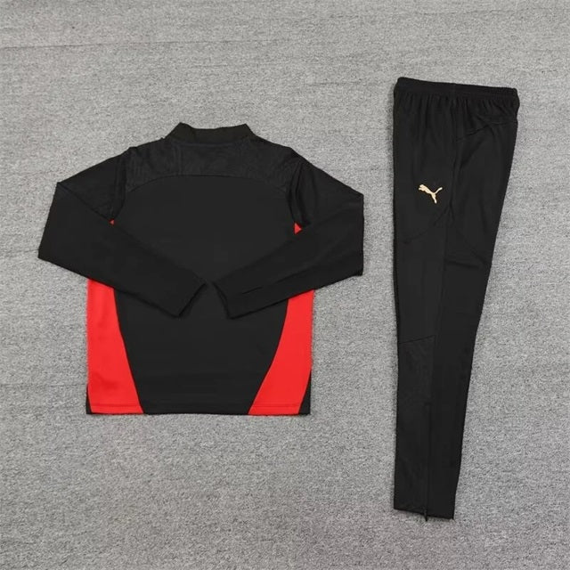 AC Milan Half-Pull Trainingspak 'Zwart' - KINDEREN
