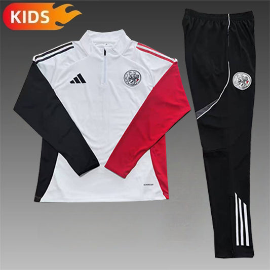 Ajax Half-Pull Trainingspak 'Wit' 25/26 - KINDEREN