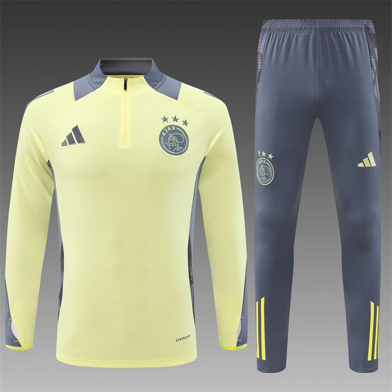 Ajax Half-Pull Trainingspak 'Geel-Grijs' - VOLWASSENEN