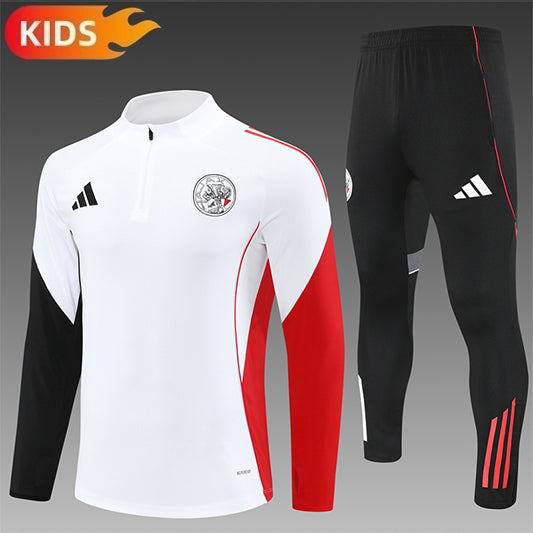Ajax Half-Pull Trainingspak 'Wit' 25/26 - KINDEREN