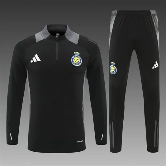 Al Nassr Half-Pull Trainingspak 'Zwart' - VOLWASSENEN