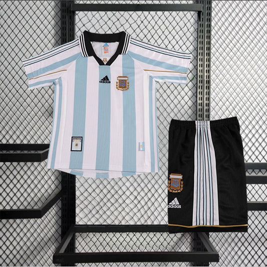 Argentinie Retro 'Thuis' Voetbalkit 1998 - KINDEREN