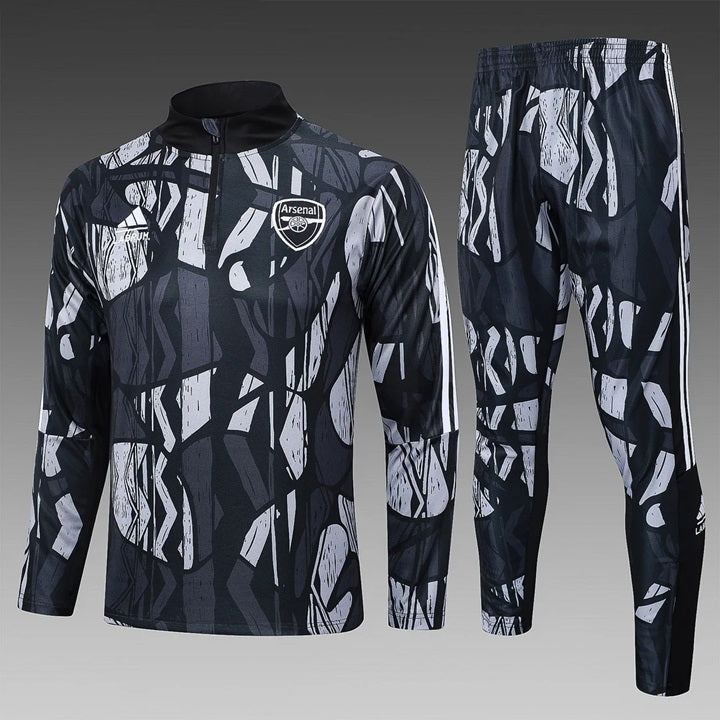Arsenal Half-Pull Trainingspak 'Zwart/Grijs' - VOLWASSENEN