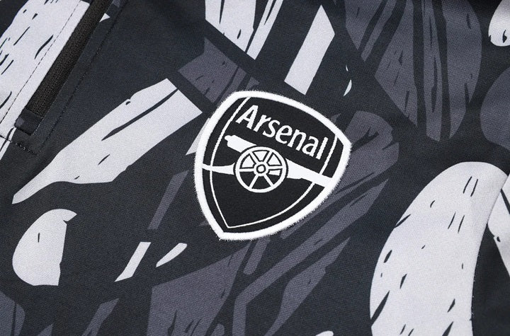 Arsenal Half-Pull Trainingspak 'Zwart/Grijs' - VOLWASSENEN