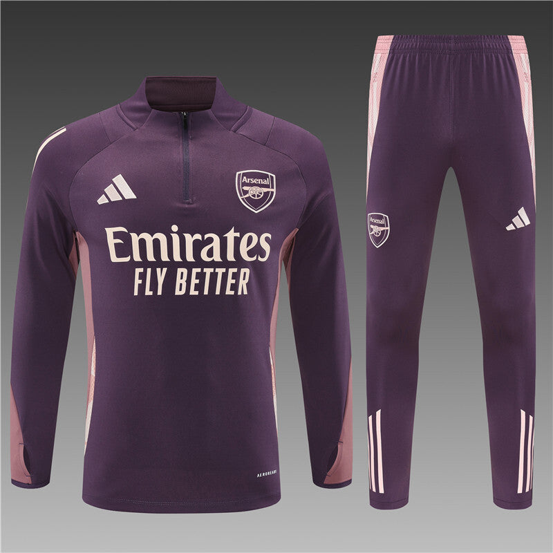Arsenal Pull-Zip Trainingspak 'Paars' - KINDEREN