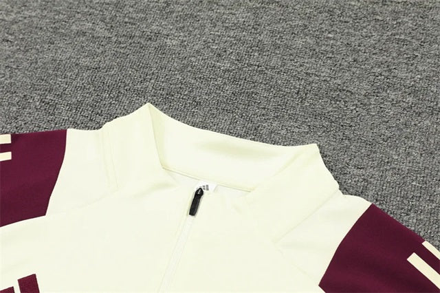 Bayern München Half-Pull Trainingspak 'Beige-Bordeaux' - KINDEREN