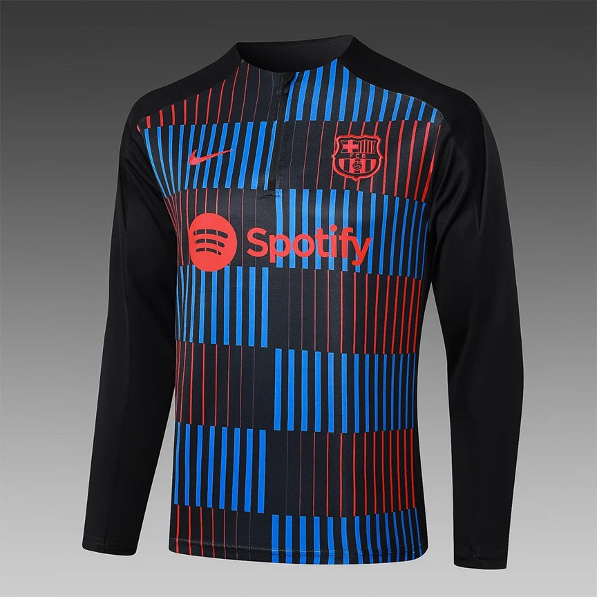Barcelona Half-Pull Trainingspak 'Zwart' - VOLWASSENEN