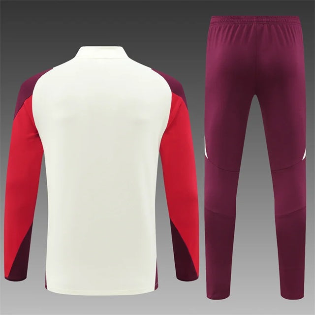 Bayern München Half-Pull Trainingspak 'Beige-Bordeaux' - KINDEREN