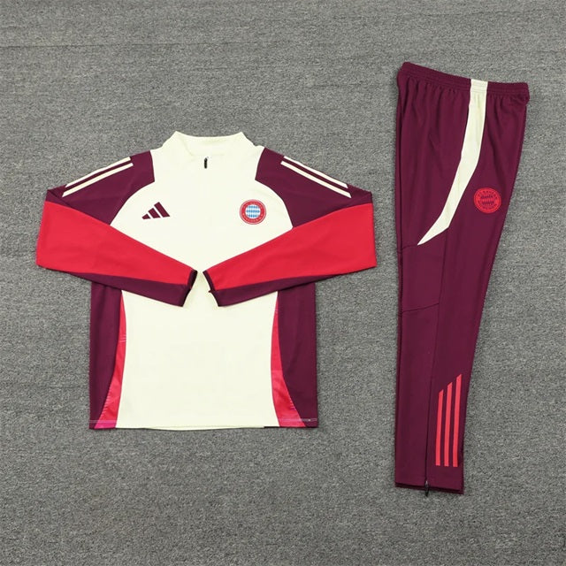 Bayern München Half-Pull Trainingspak 'Beige-Bordeaux' - KINDEREN