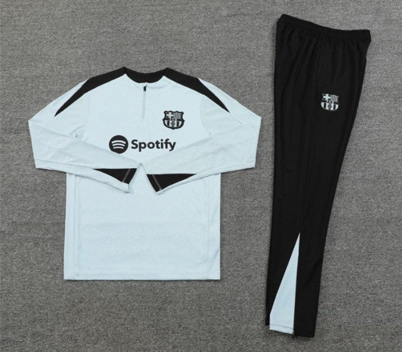Barcelona Half-Pull Trainingspak 'Wit' - VOLWASSENEN