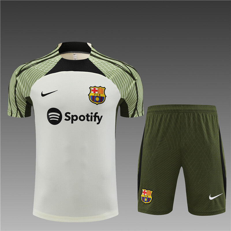 Barcelona Trainingskit 'Beige-Groen' 24/25 - KINDEREN