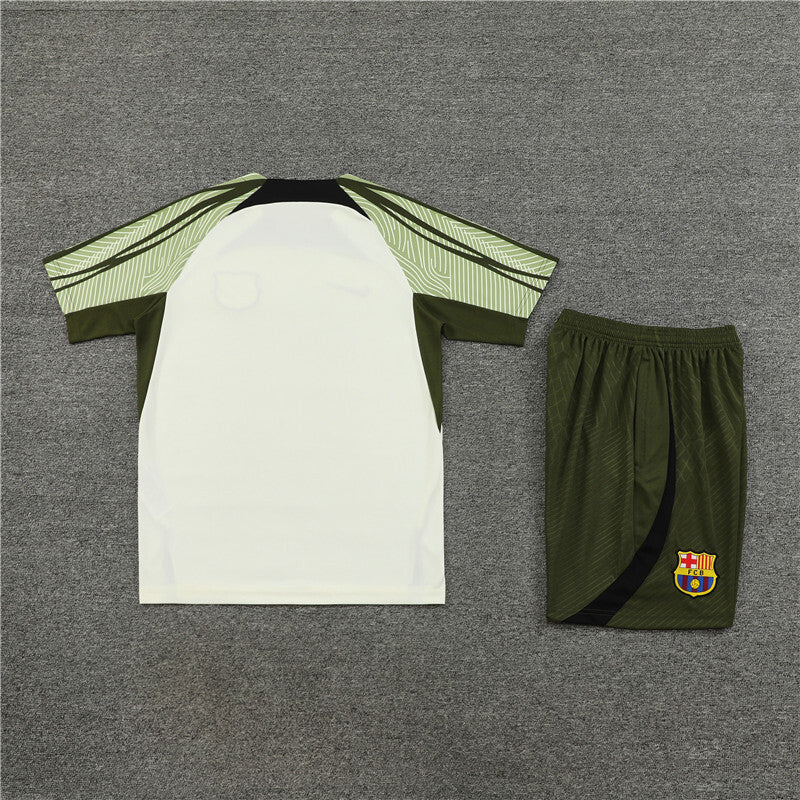 Barcelona Trainingskit 'Beige-Groen' 24/25 - KINDEREN