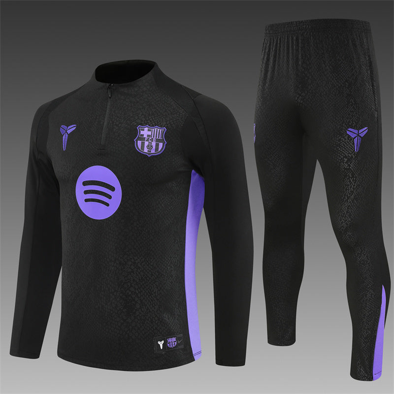 Barcelona Half-Pull Trainingspak 'Zwart-Paars' 25/26 - VOLWASSENEN