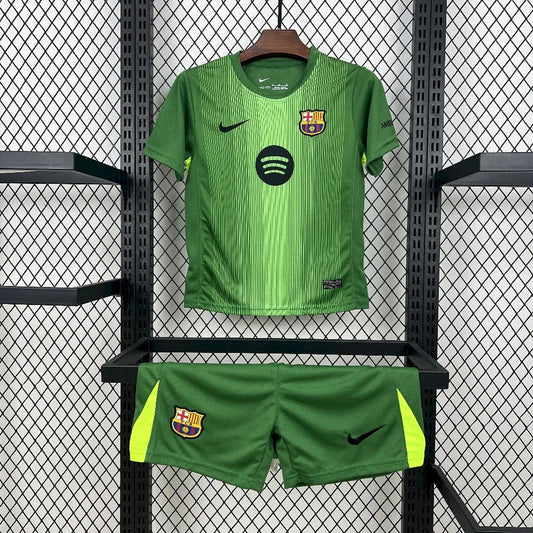 Barcelona Keeper Voetbalkit 'Groen' 25/26 - KINDEREN
