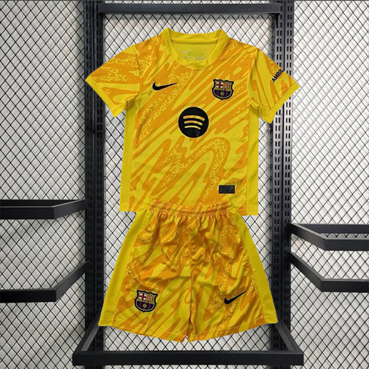 Barcelona Keeper Voetbalkit 'Geel' 24/25 - KINDEREN