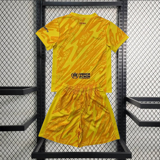 Barcelona Keeper Voetbalkit 'Geel' 24/25 - KINDEREN