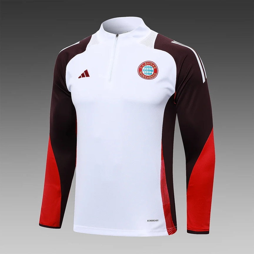 Bayern München Half-Pull Trainingspak 'Wit' - VOLWASSENEN