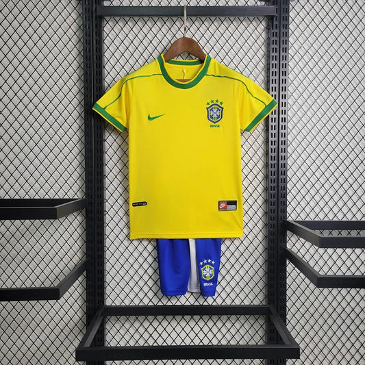 Brazilie Retro 'Thuis' Voetbalkit 1998 - KINDEREN
