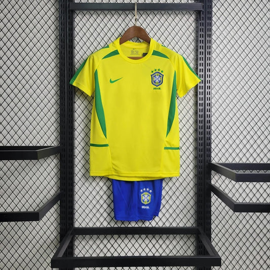 Brazilie Retro 'Thuis' Voetbalkit 2002 - KINDEREN