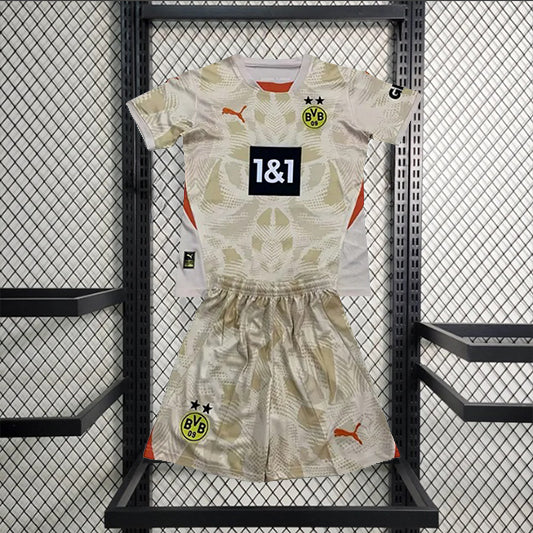 Dortmund Keeper Voetbalkit 'Beige' 25/26 - KINDEREN