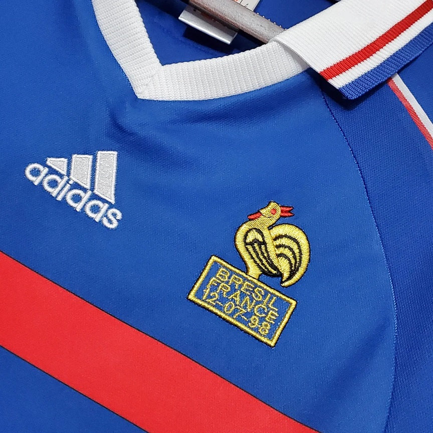 Frankrijk Retro 'Thuis' Voetbalshirt 1998 - VOLWASSENEN