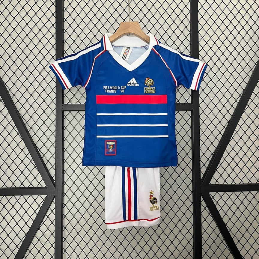 Frankrijk Retro 'Thuis' Voetbalkit 1998 - KINDEREN