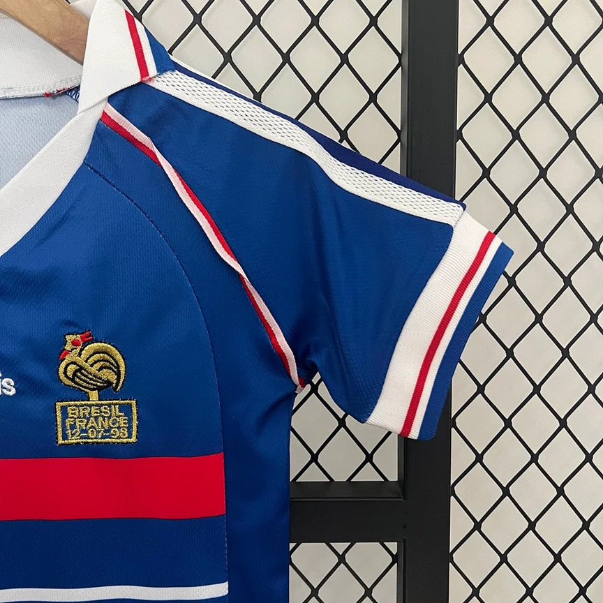 Frankrijk Retro 'Thuis' Voetbalkit 1998 - KINDEREN