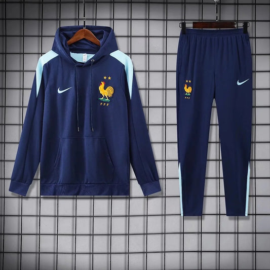 Frankrijk Hooded Trainingspak 'Blauw' - VOLWASSENEN