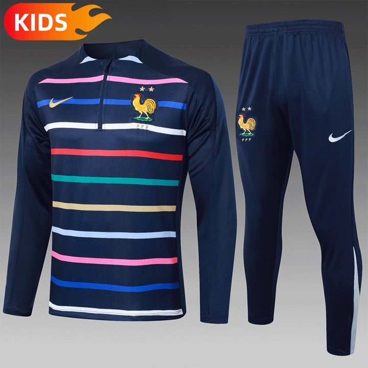 Frankrijk Half-Pull Trainingspak 'Blauw' - KINDEREN