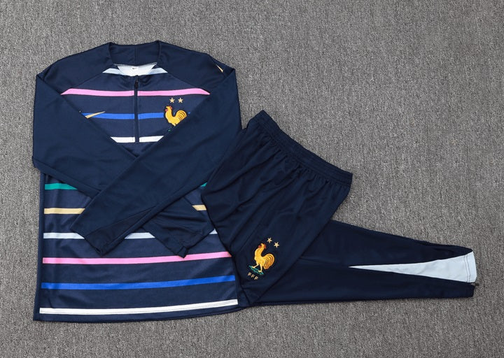 Frankrijk Half-Pull Trainingspak 'Blauw' - KINDEREN