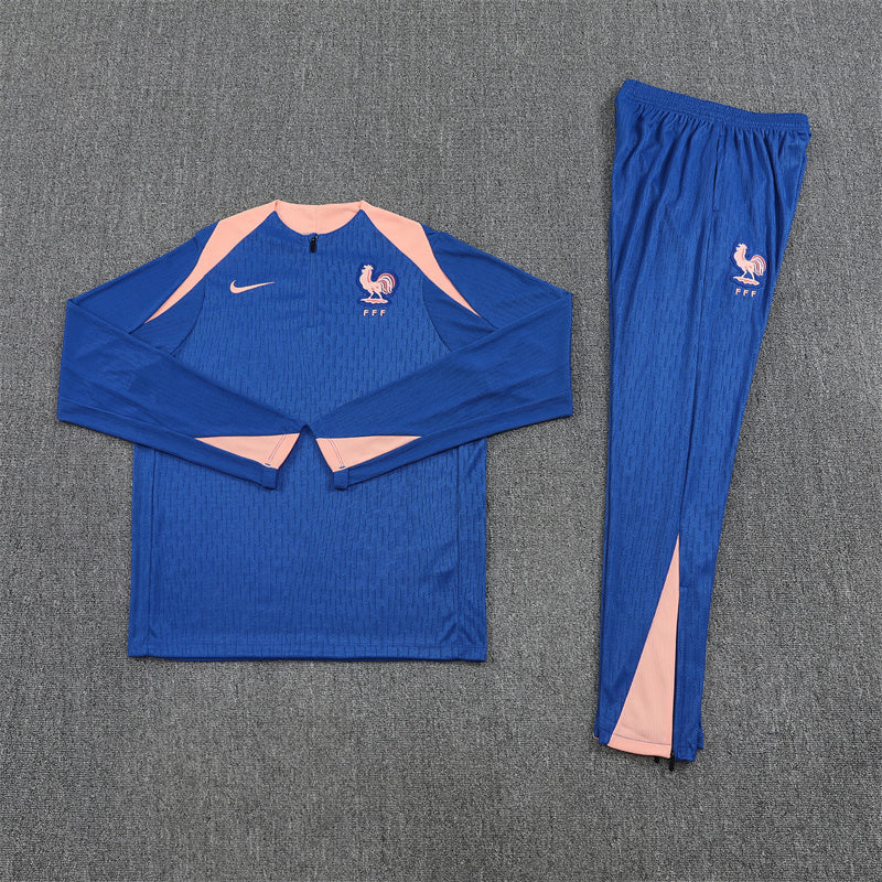 Frankrijk Half-Pull Trainingspak 'Blauw' 25/26 - KINDEREN