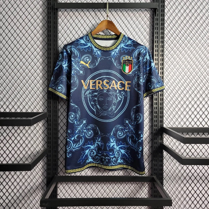 Italie Versace Edition Voetbalshirt 'Blauw' 2025 - VOLWASSENEN