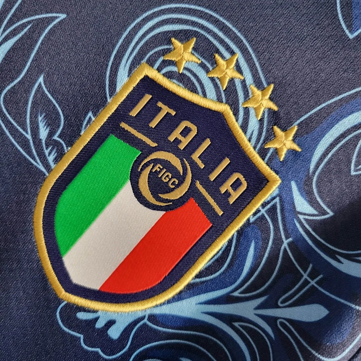 Italie Versace Edition Voetbalshirt 'Blauw' 2025 - VOLWASSENEN