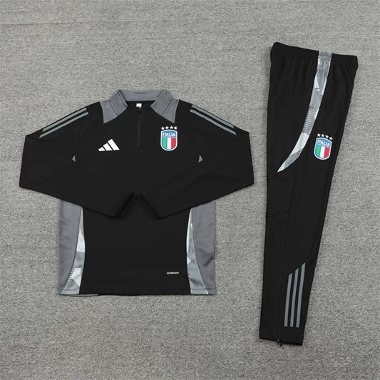 Italie Half-Pull Zip Trainingspak 'Zwart' - KINDEREN