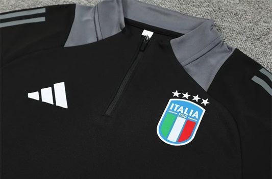 Italie Half-Pull Zip Trainingspak 'Zwart' - KINDEREN