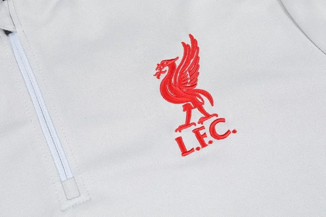 Liverpool Half-Pull Trainingspak 'Wit' - VOLWASSENEN