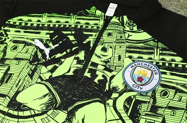 Manchester City Pull-Zip Trainingspak 'Geel/Groen' - KINDEREN