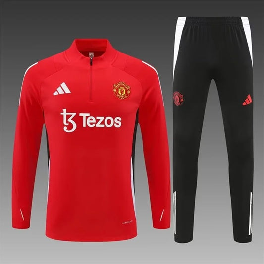 Manchester United Half-Pull Trainingspak 'Rood' - VOLWASSENEN