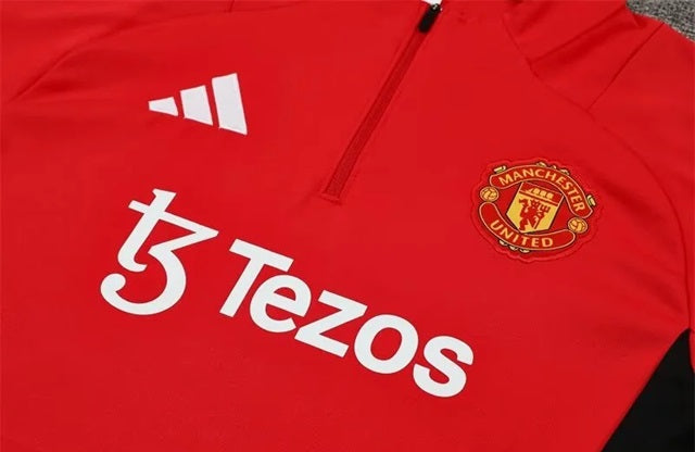 Manchester United Half-Pull Trainingspak 'Rood' - KINDEREN
