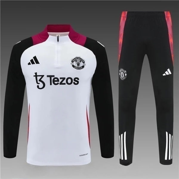 Manchester United Half-Pull Trainingspak 'Wit' - VOLWASSENEN