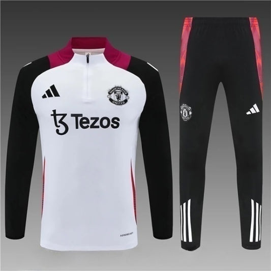 Manchester United Half-Pull Trainingspak 'Wit' - VOLWASSENEN
