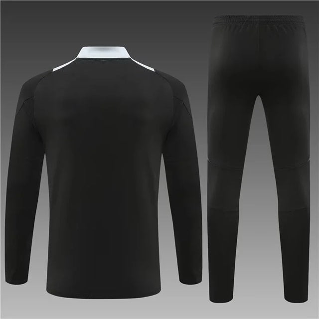 Manchester United Half-Pull Trainingspak 'Zwart/Wit' - KINDEREN