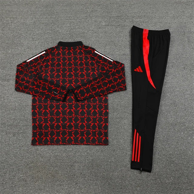 Manchester United Half-Pull Trainingspak 'Zwart/Rood' - KINDEREN