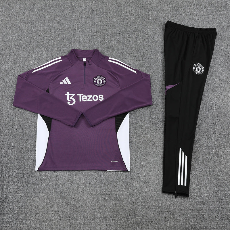 Manchester United Half-Pull Trainingspak 'Paars' 25/26 - KINDEREN