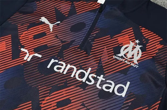 Olympique Marseille Half-Pull Trainingspak 'Blauw/Oranje' - KINDEREN