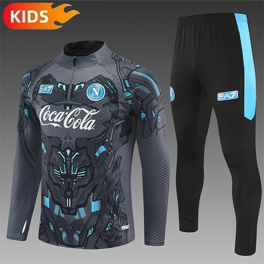 Napoli Half-Pull Trainingspak 'Grijs' 25/26 - KINDEREN